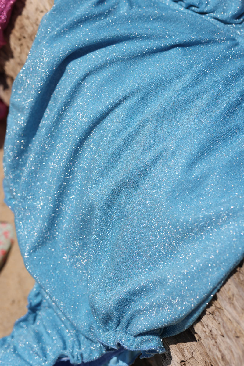 Maillot de bain une piece froufrous en lurex bleu brillant h026 (1)