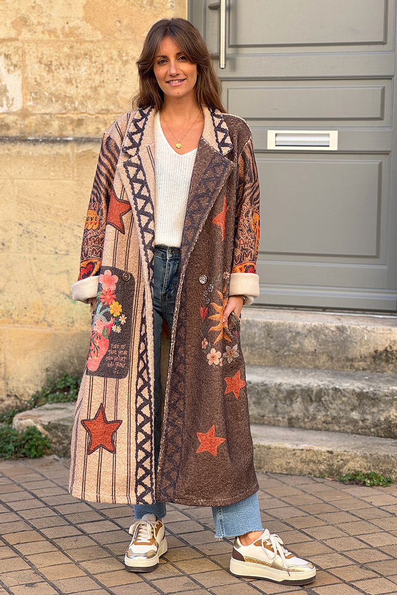 Brown Chocolate Whimsigoth Boho Duster Jacket
