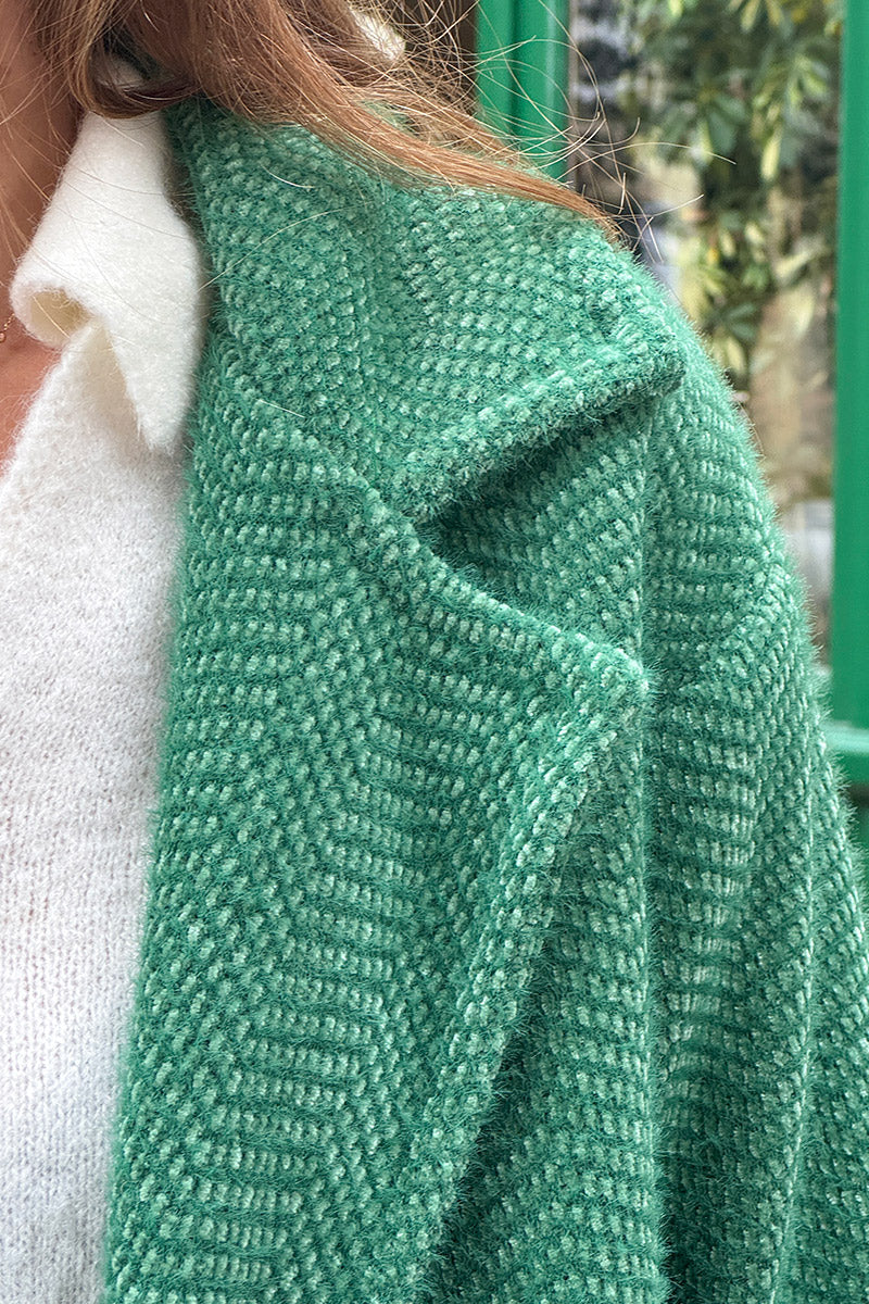 Green Herringbone Peacoat