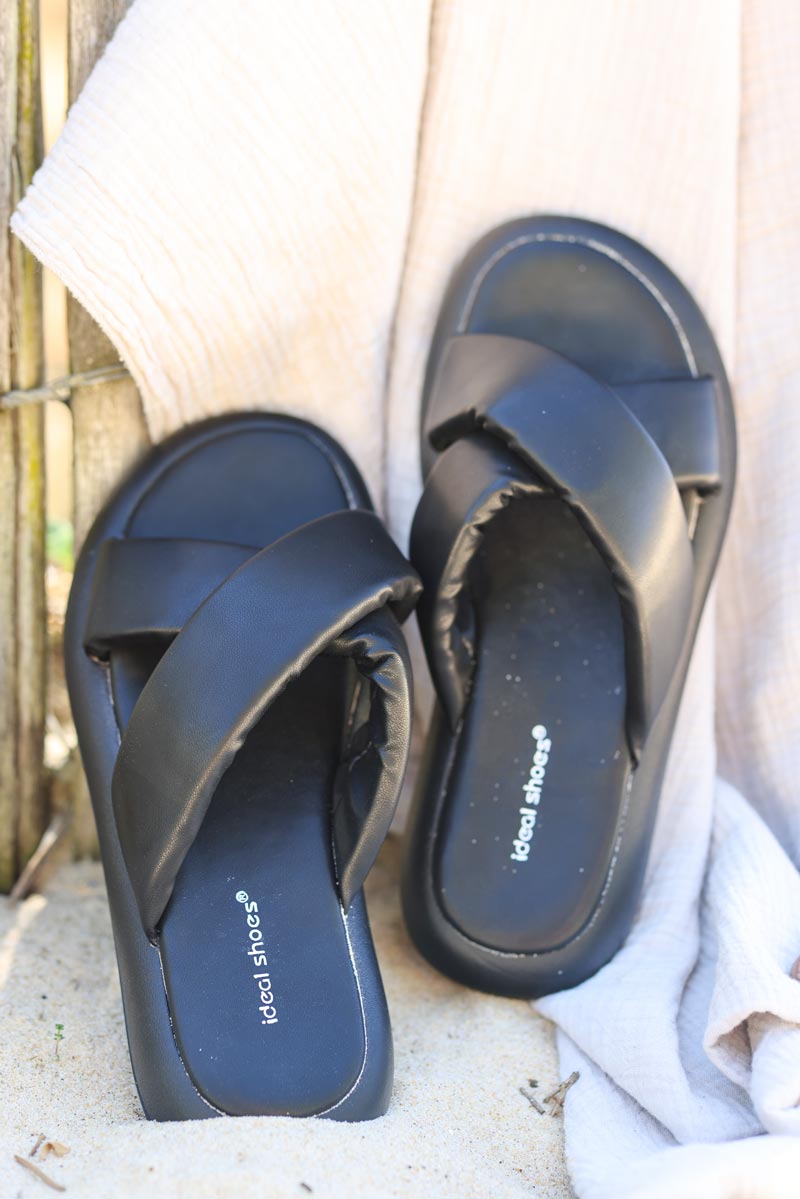 Mules confort brides croisees simili cuir noir g046 (1)