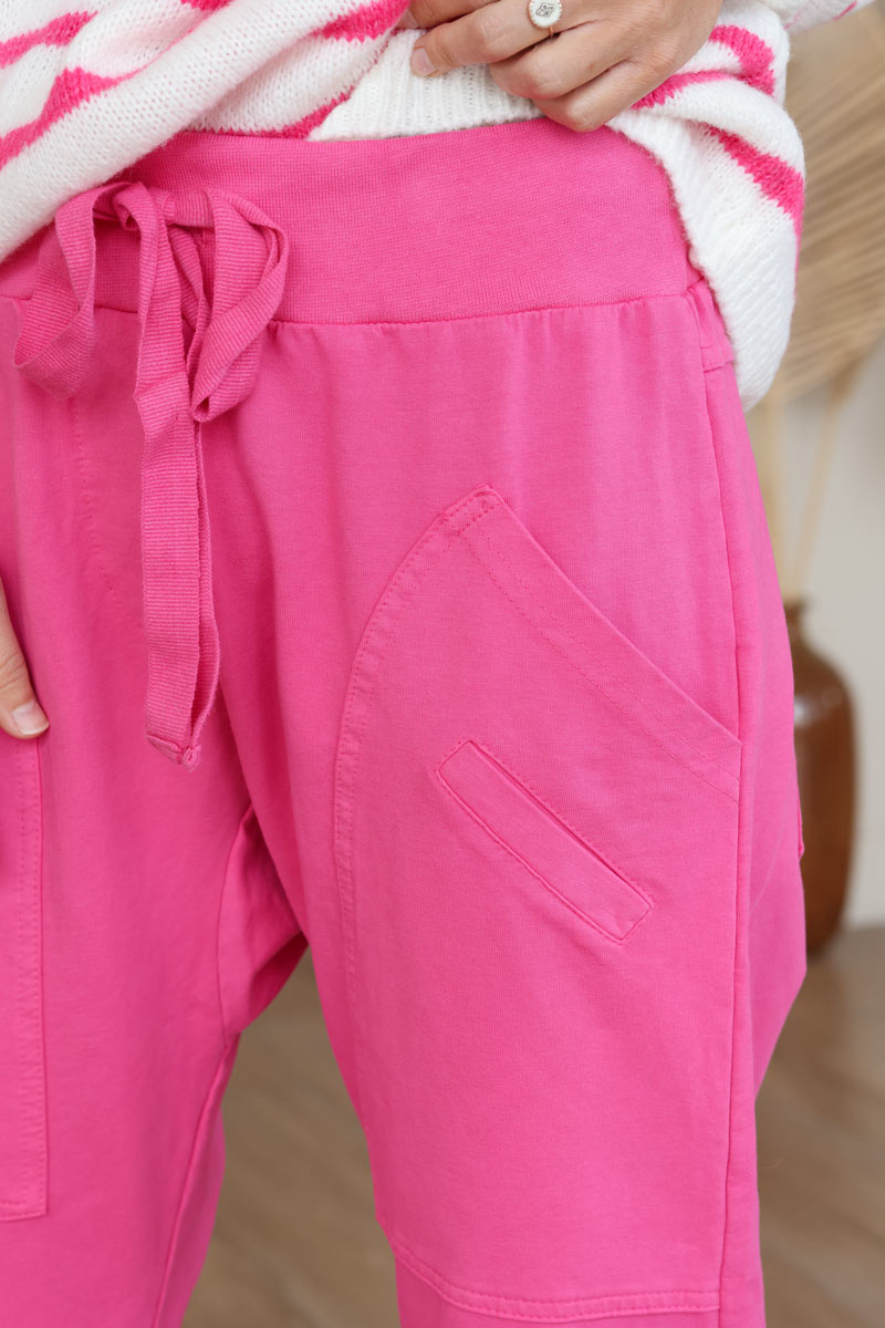 Pantalon de jogging fuchsia urbain à poches