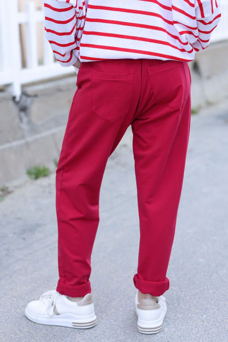 Urban red sweatpant with pockets