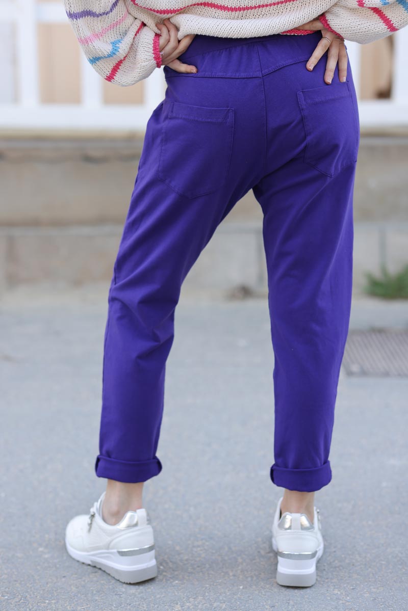 Pantalon de jogging violet urbain à poches 004 (1)