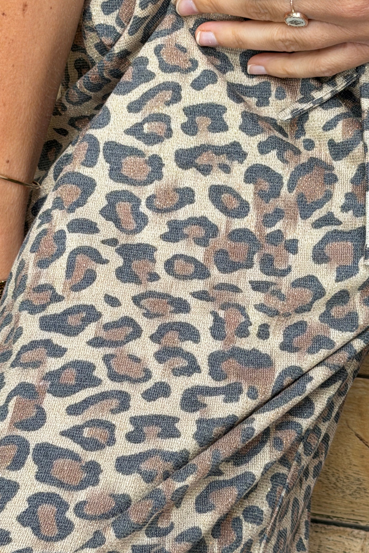 Leopard Print Knit Pull-On Pants