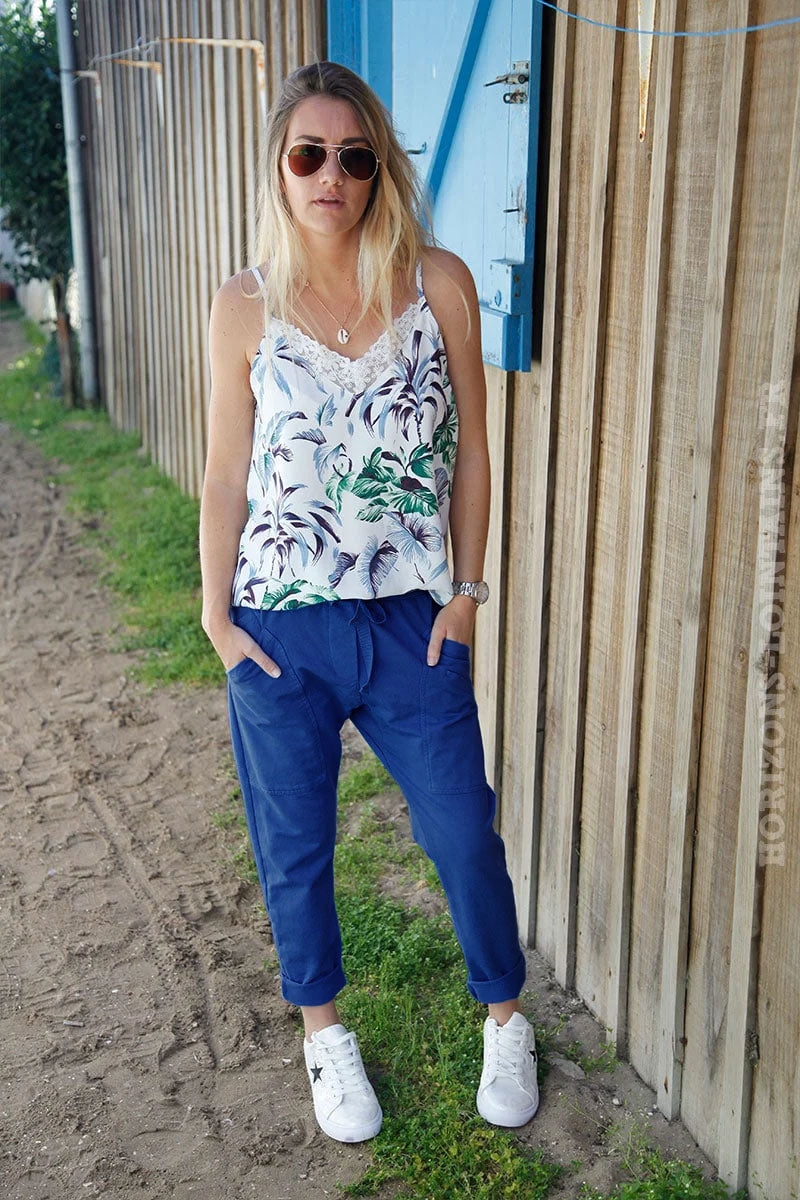 Urban royal blue sweatpant with pockets