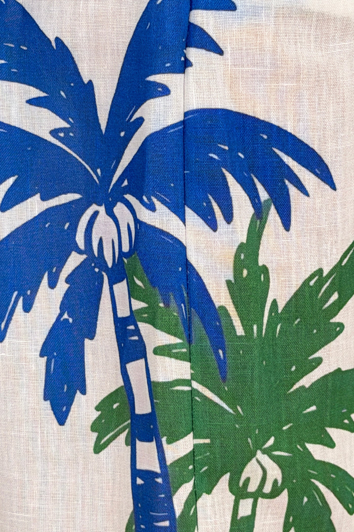 Pantalon large imprimé vert et bleu palmiers Limoncello taille élastique