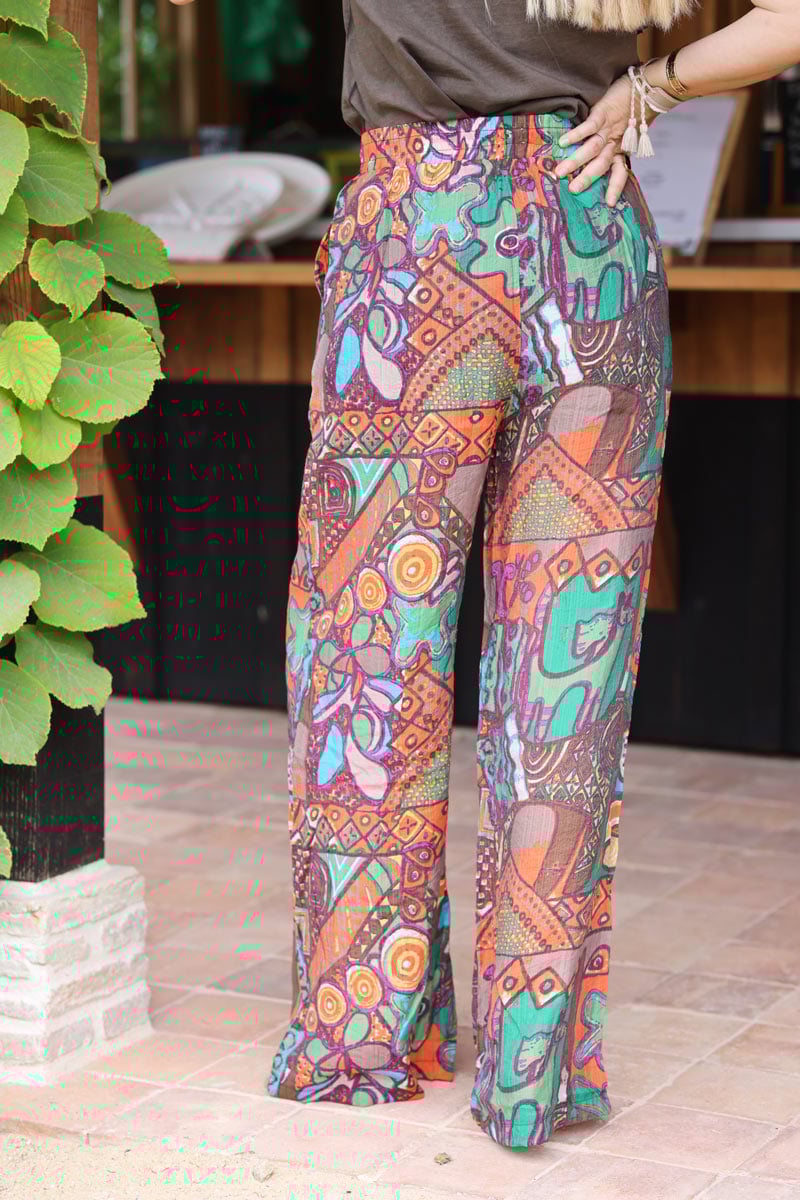 Pantalon leger imprime style wax africain colore H113 (1)