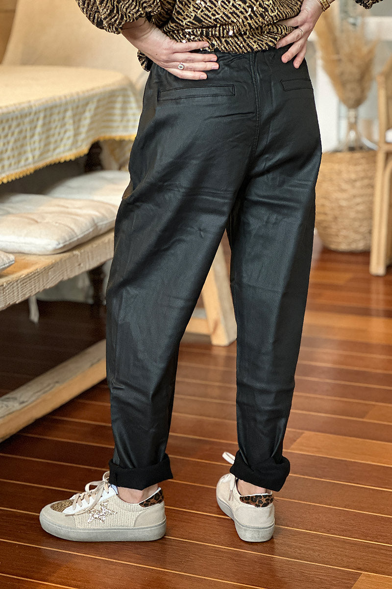 Black Luxe Shine Joggers