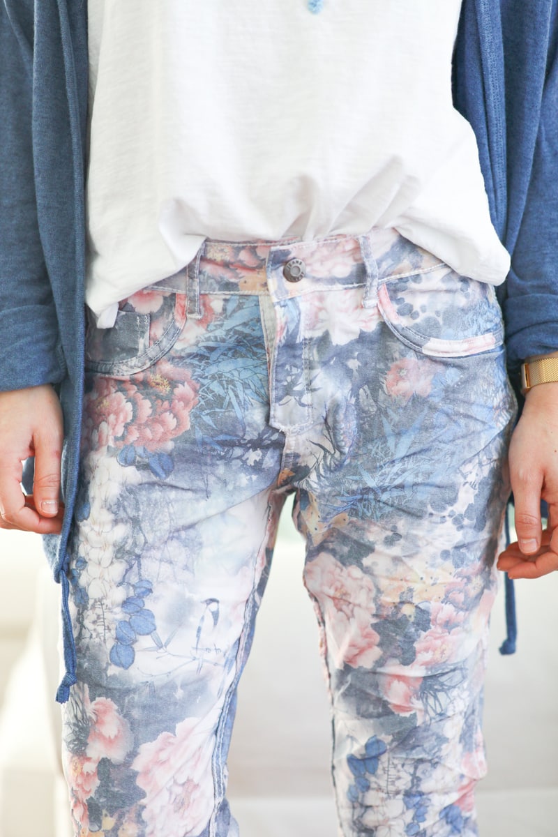 Pantalon reversible imprime printemps bleu e051 (1)