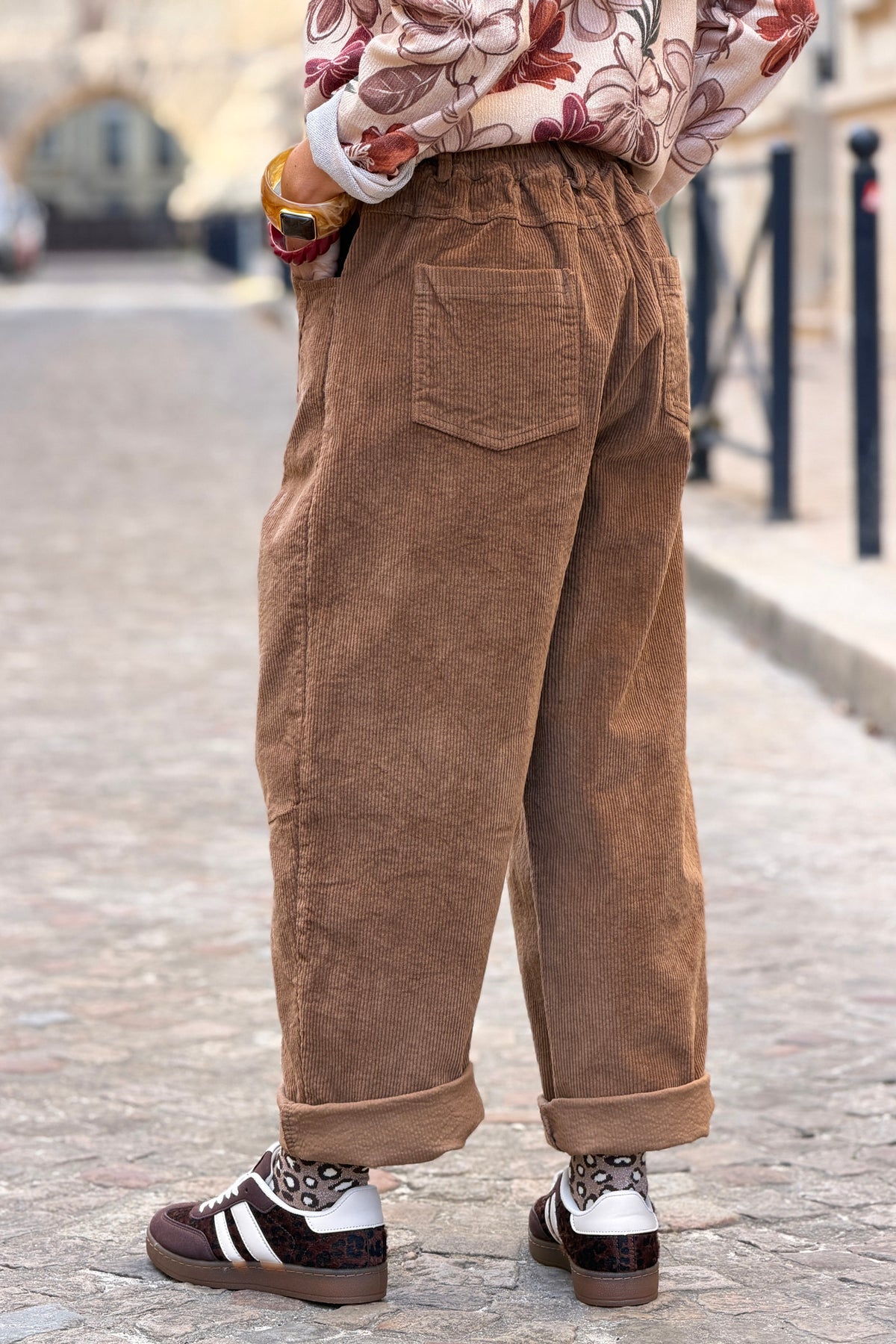 Camel Corduroy Wide Leg Jeans