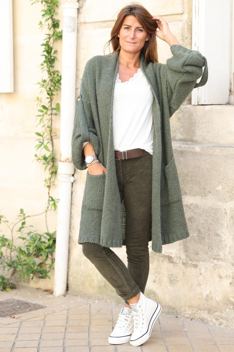 Pantalon velours cotele kaki g213 (1)