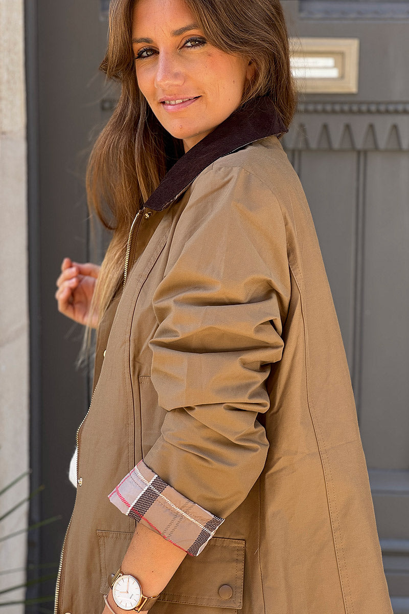 Camel Hooded Waterproof Slicker