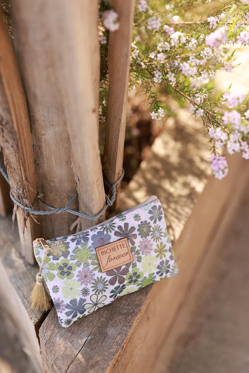 Olive Floral Tapestry Zip Pouch