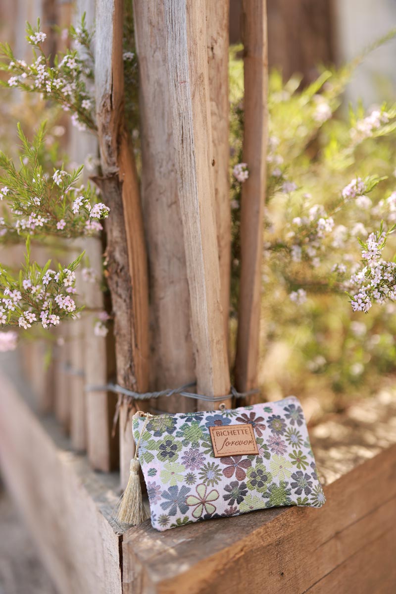Olive Floral Tapestry Zip Pouch