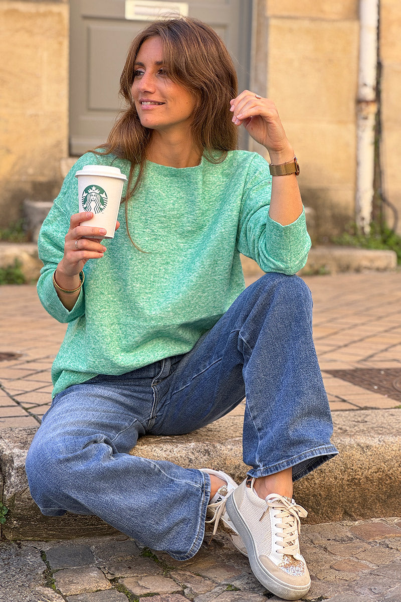 Pull Only Femme, En Mélange De Viscose, Couleur Verte, Code 15280060 Pull Only Femme, En Mélange De Viscose, Couleur Verte, Code 15280060