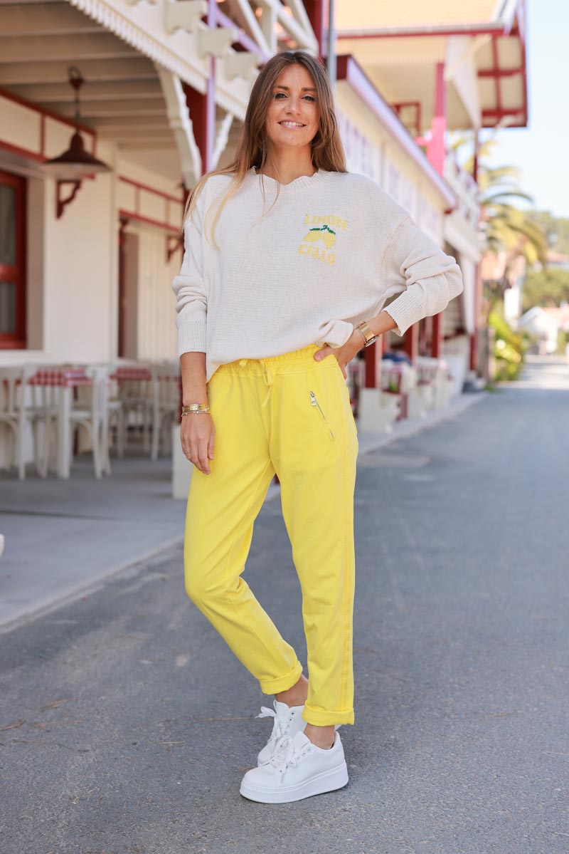Beige Limoncello Knit Sweater