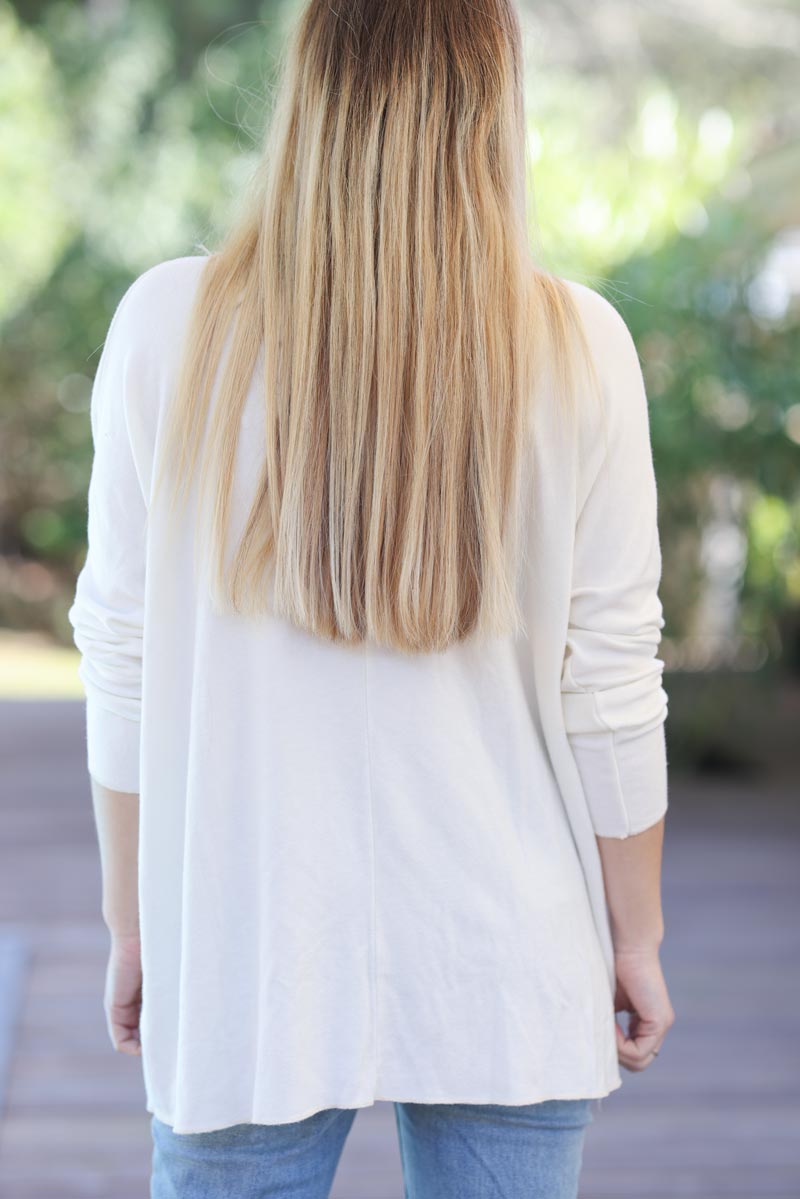 Pull blanc cassé jersey arbre de vie brillant