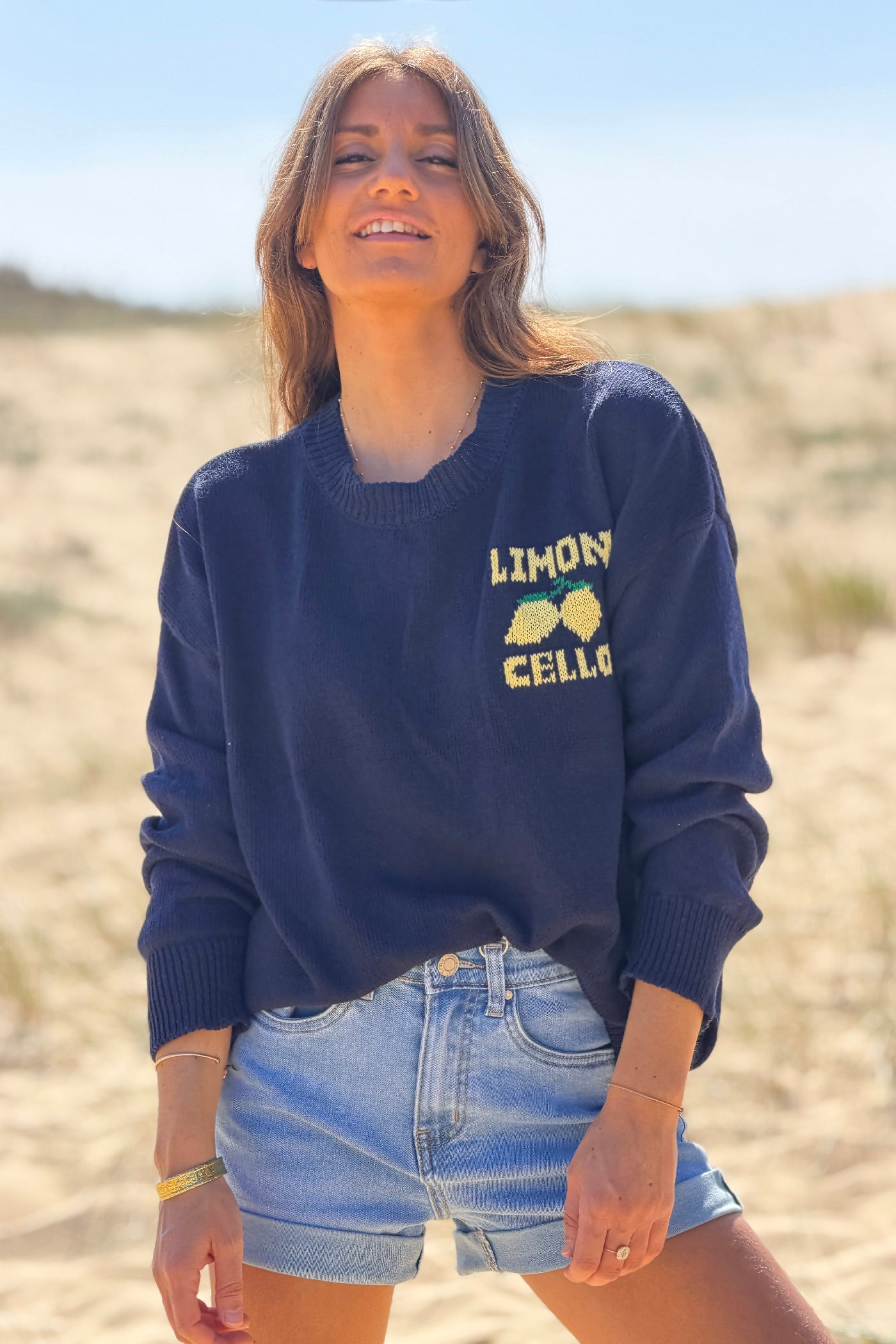 Navy blue Limoncello Knit Sweater