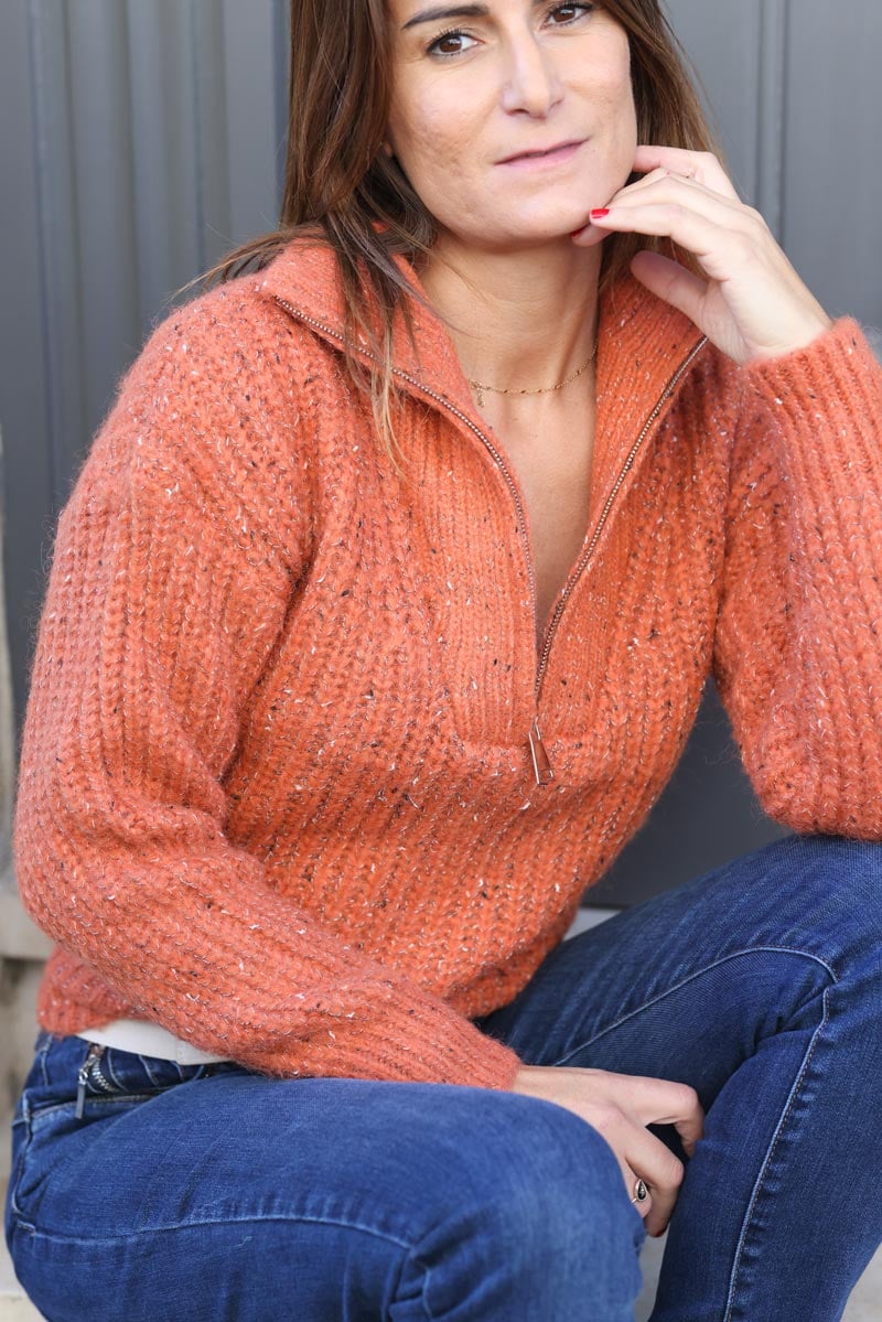 Chunky orange store sweater