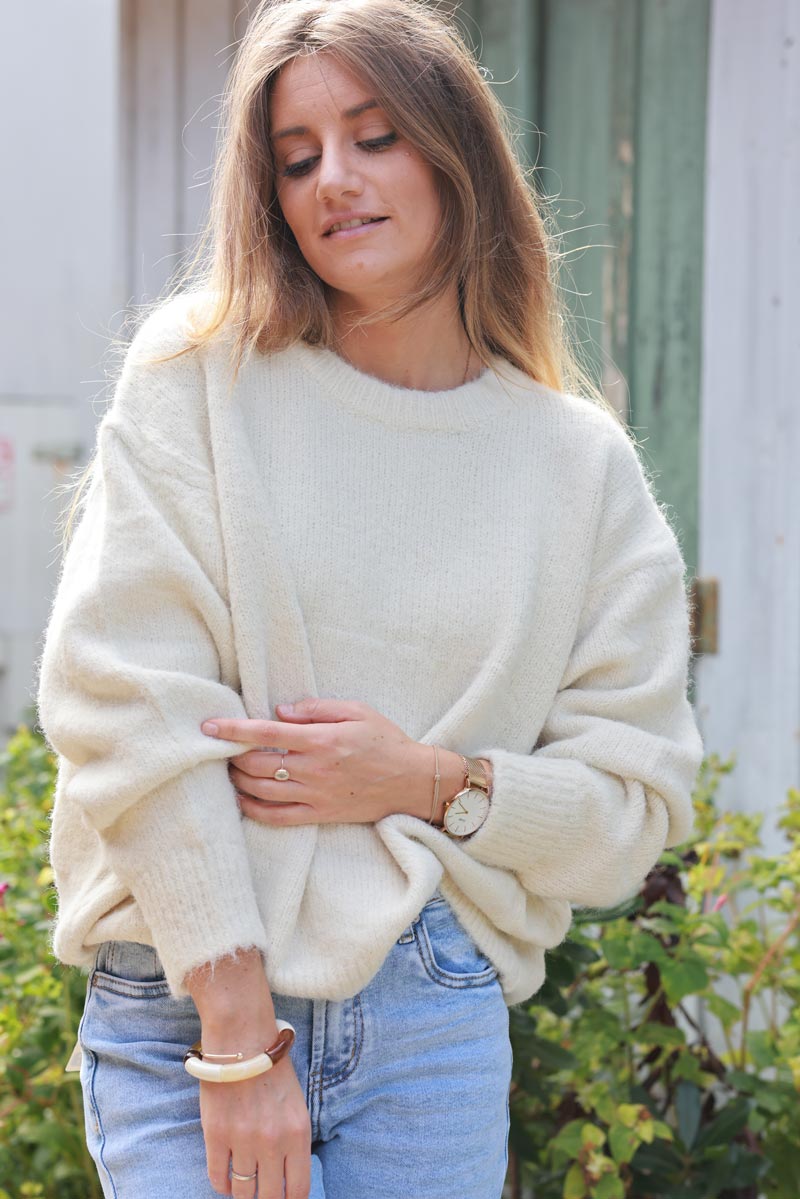 Ecru Knitted Jumper