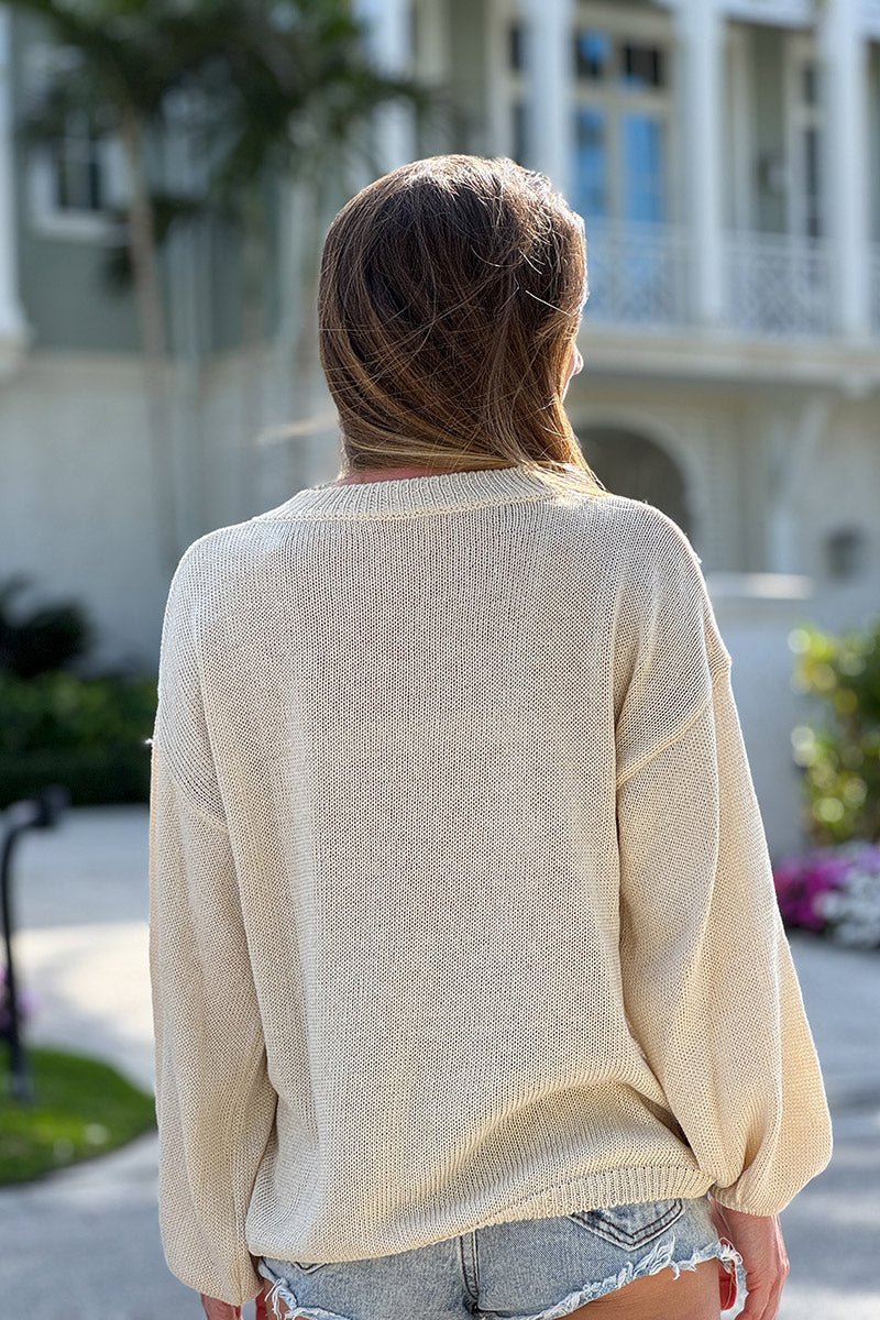 Cream Knit American Flag Jumper
