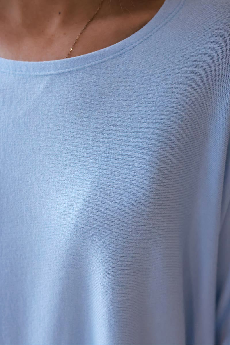 Baby Blue Oversized Batwing Jumper