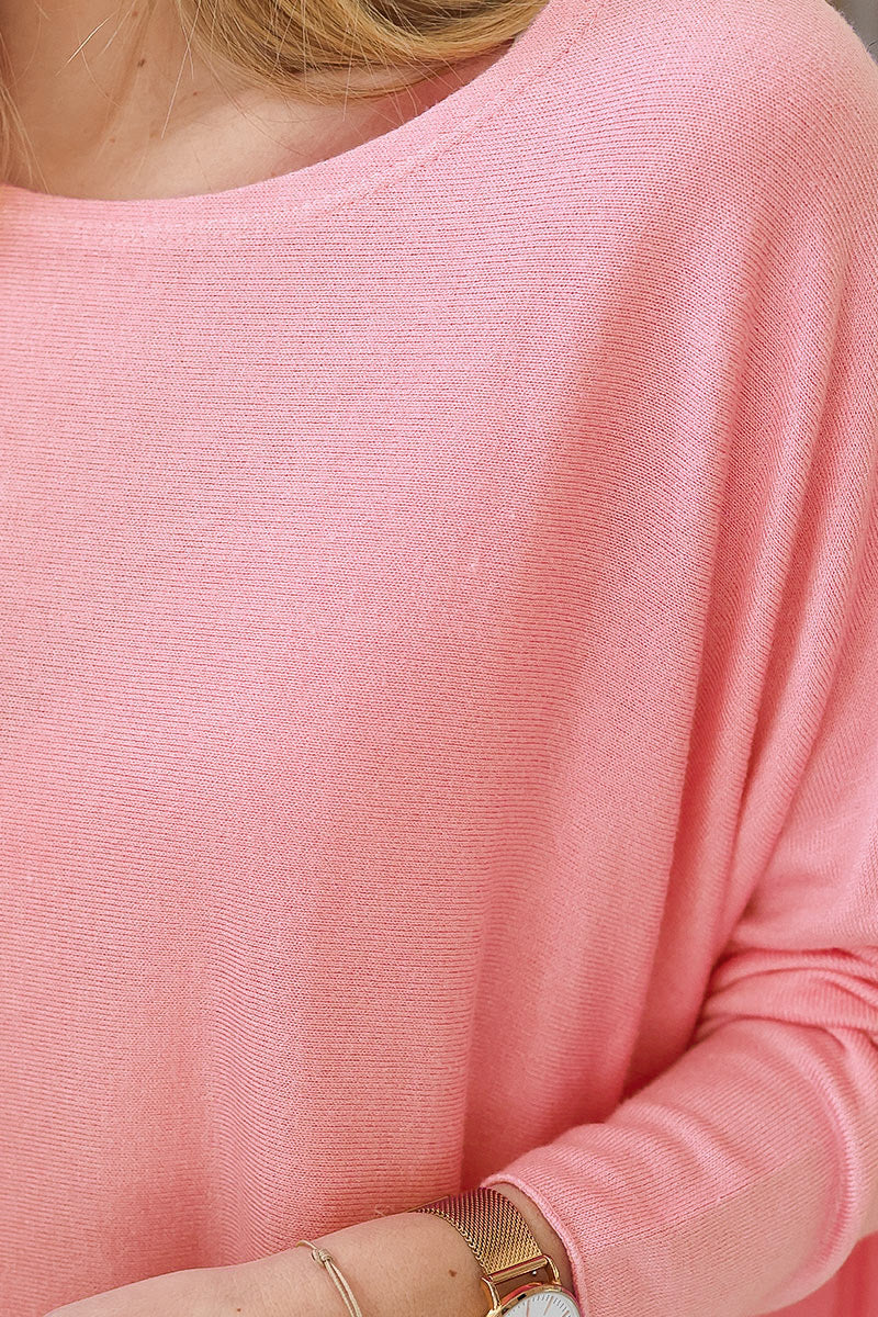 Pink oversized batwing sweater