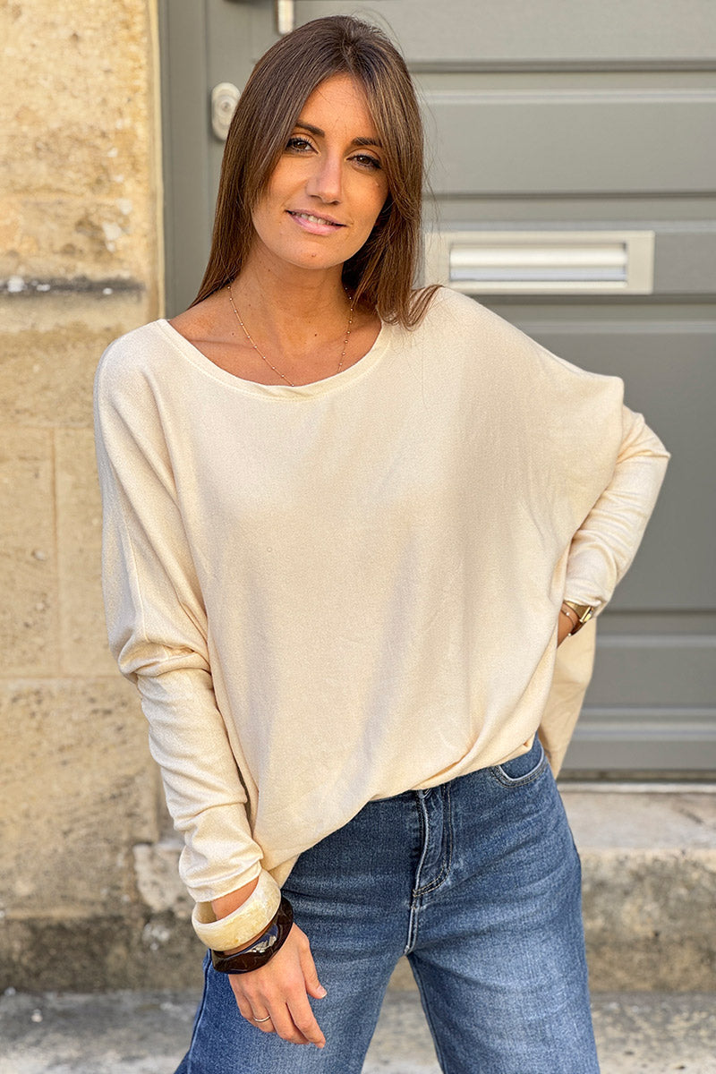 Cream oversized batwing Sweater