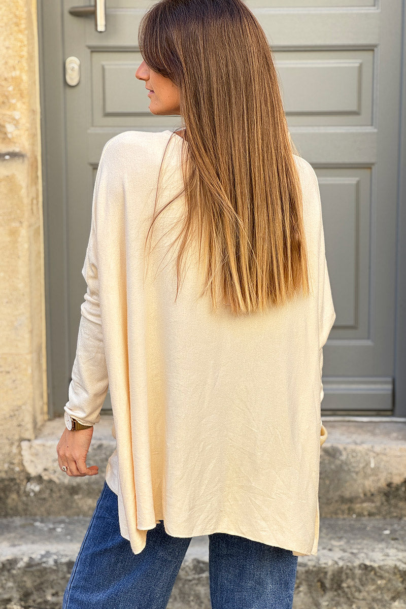 Cream oversized batwing Sweater
