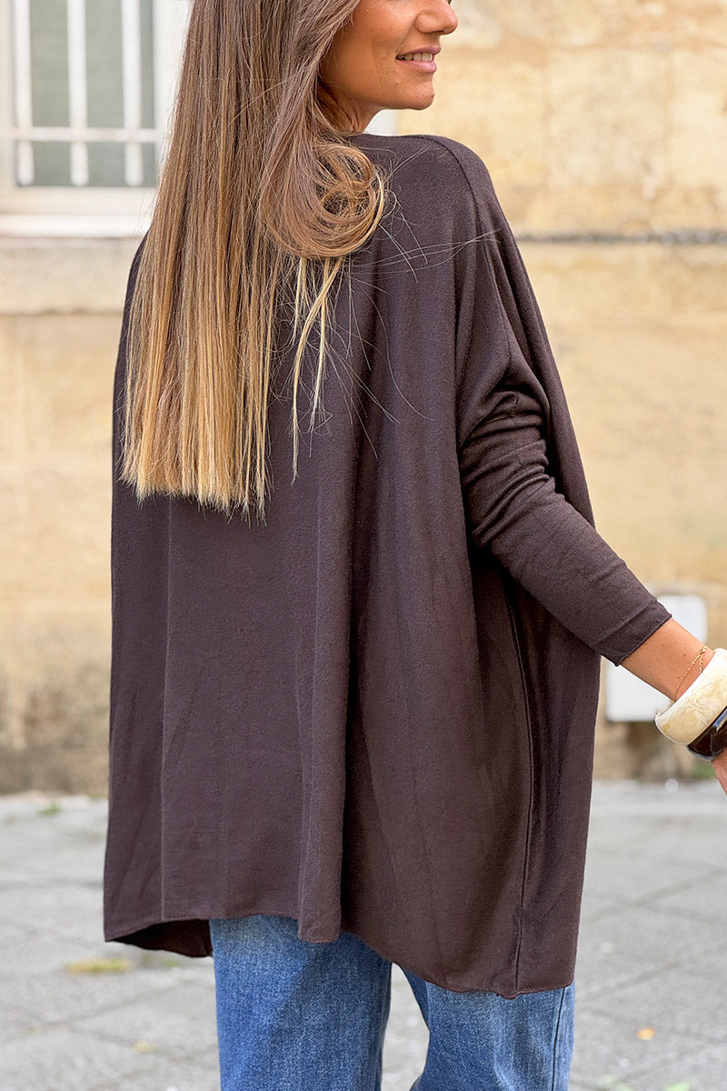 Brown Chocolate Oversized Batwing Sweater