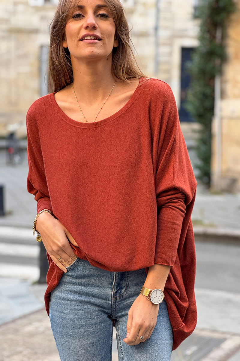 Pumpkin Oversized Batwing Jumper