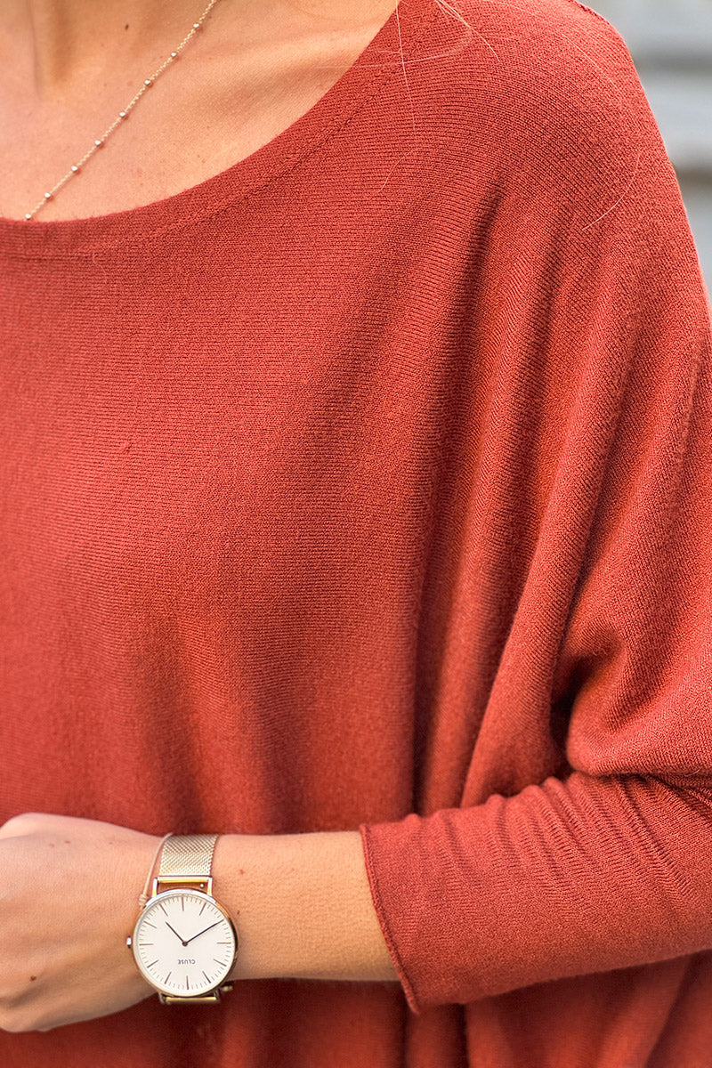 Pumpkin Oversized Batwing Jumper