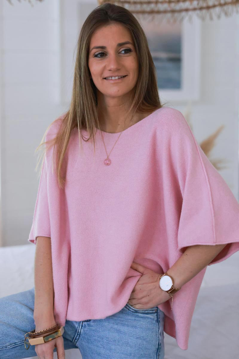 Rite of Passage Pink Women's Batwing-Sleeved Blouse T shirt