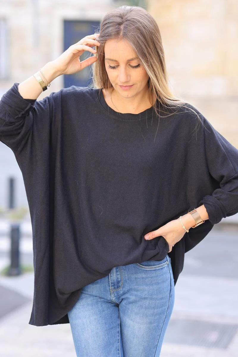Loose 2025 black jumper