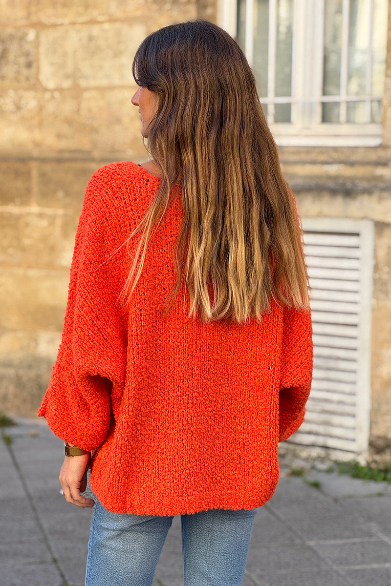 Pumpkin Fuzzy Knit Alpaca Sweater
