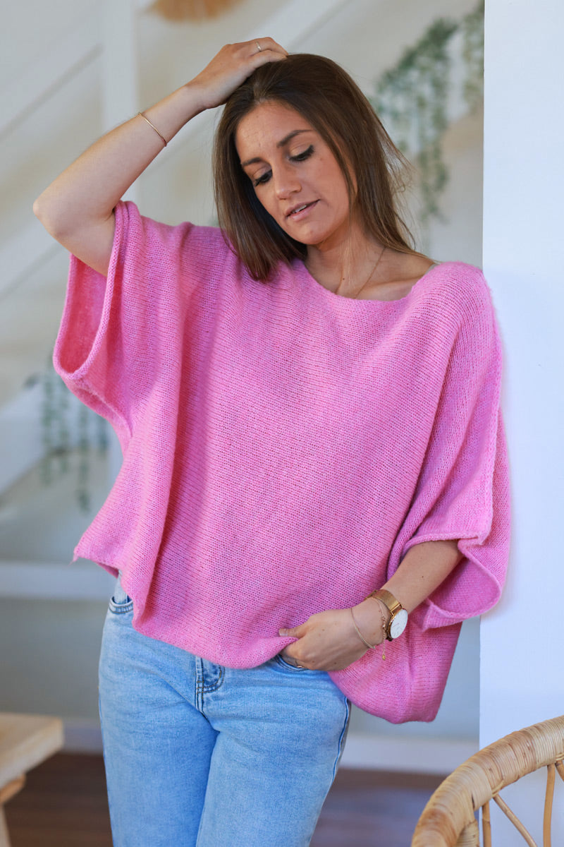 Pink Wool Blend Cropped Jumper