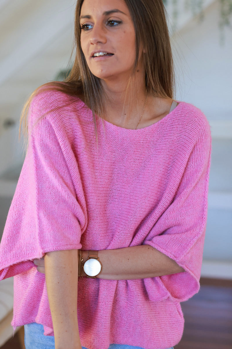 Pink Wool Blend Cropped Jumper