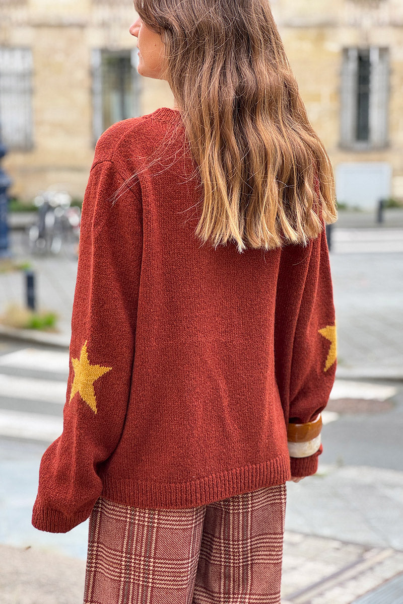 Pumpkin Star Sleeve Knit Sweater
