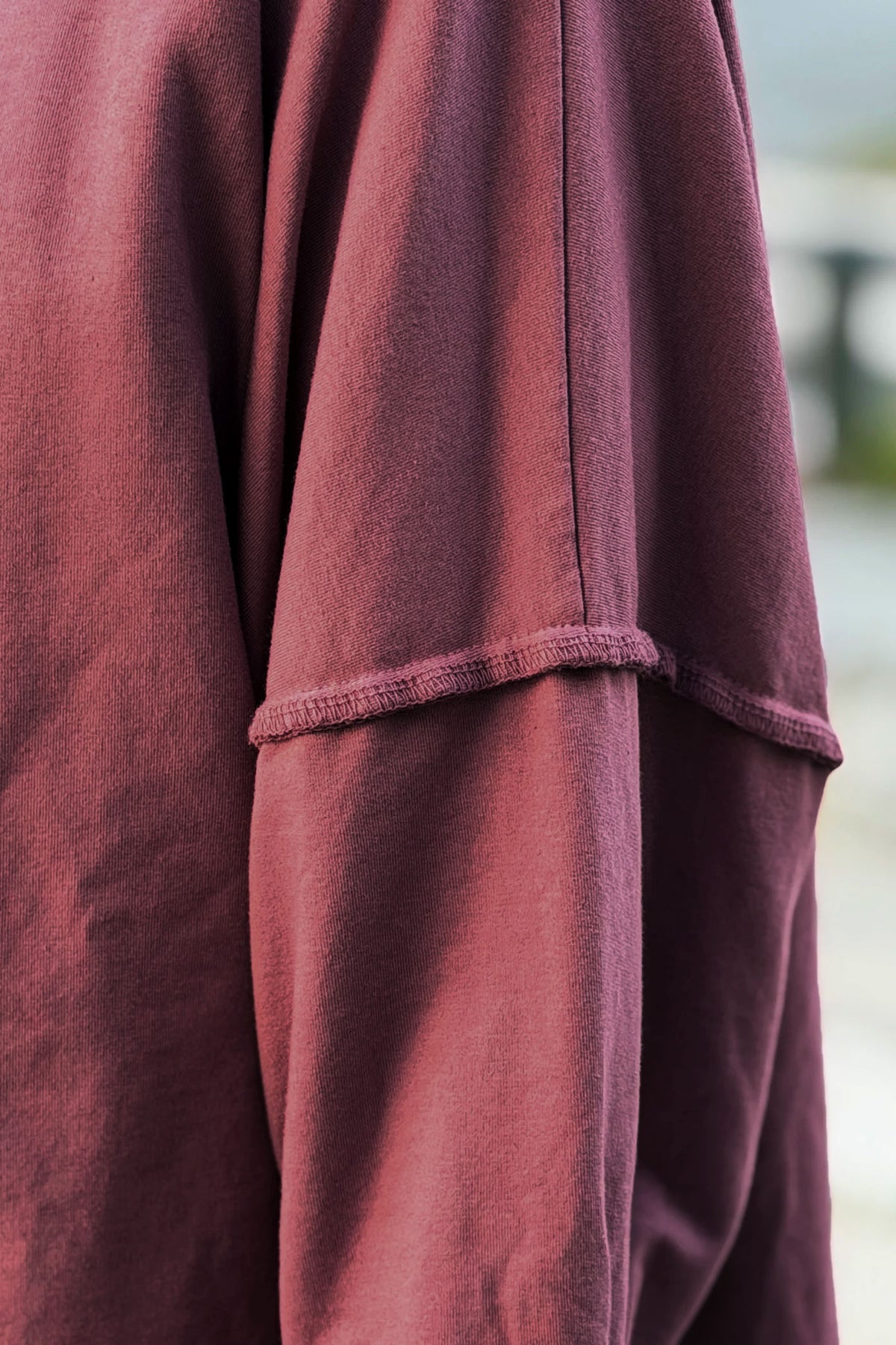 Pink Stretch Knit Long-Sleeve Slouchy Tshirt