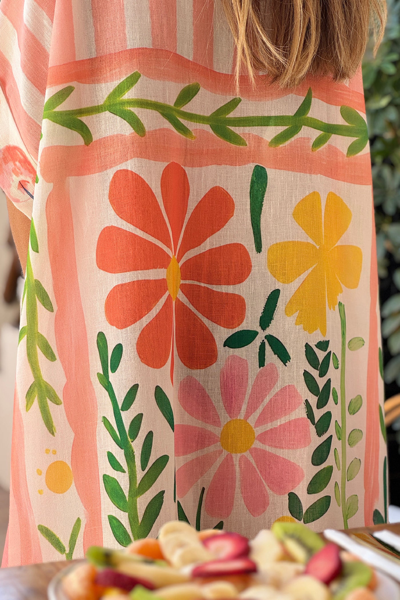 Orange “La Palma” Tropical Motif Caftan