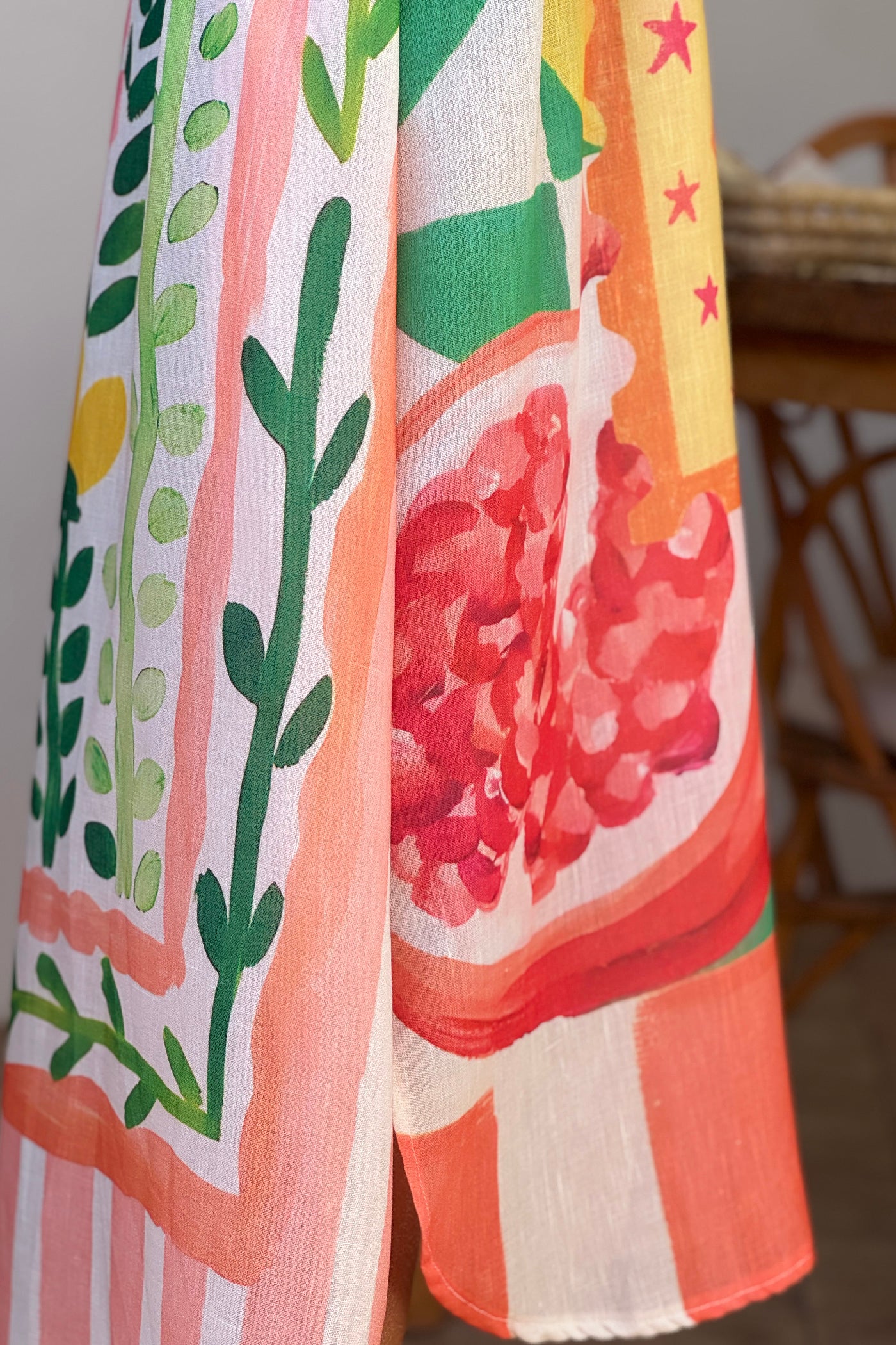 Orange “La Palma” Tropical Motif Caftan