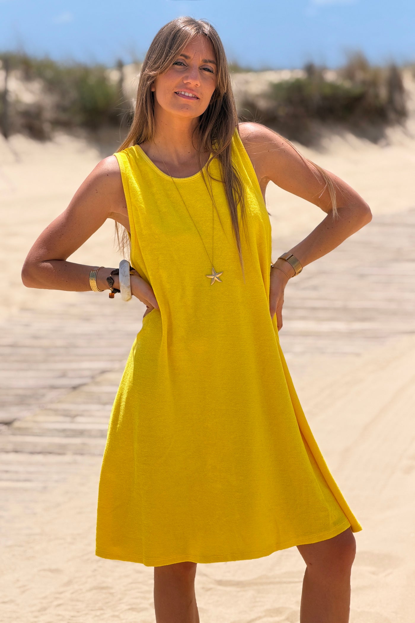Yellow Micro Terry Swim Cover