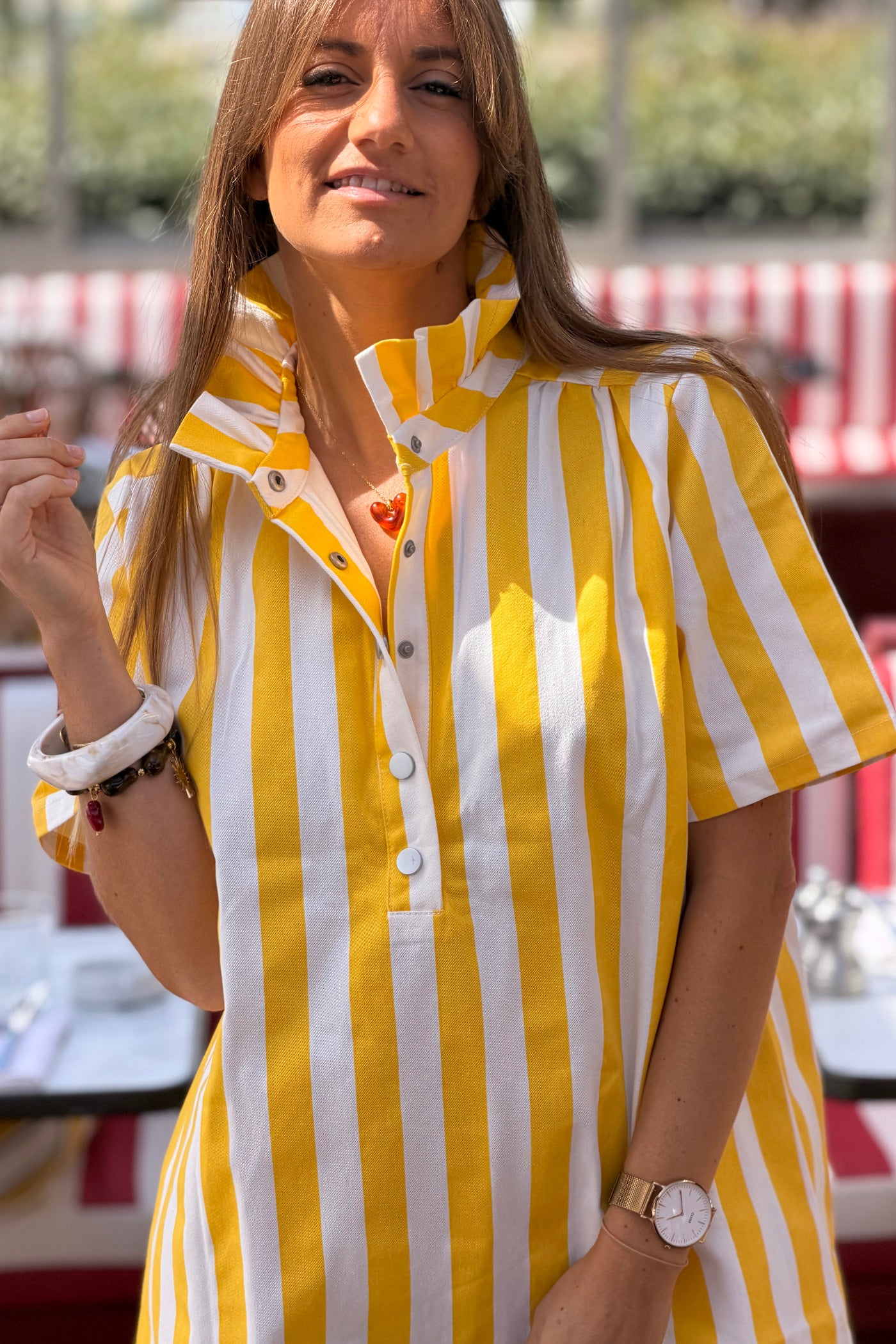 Yellow Crinkle Gauze Maxi Dress