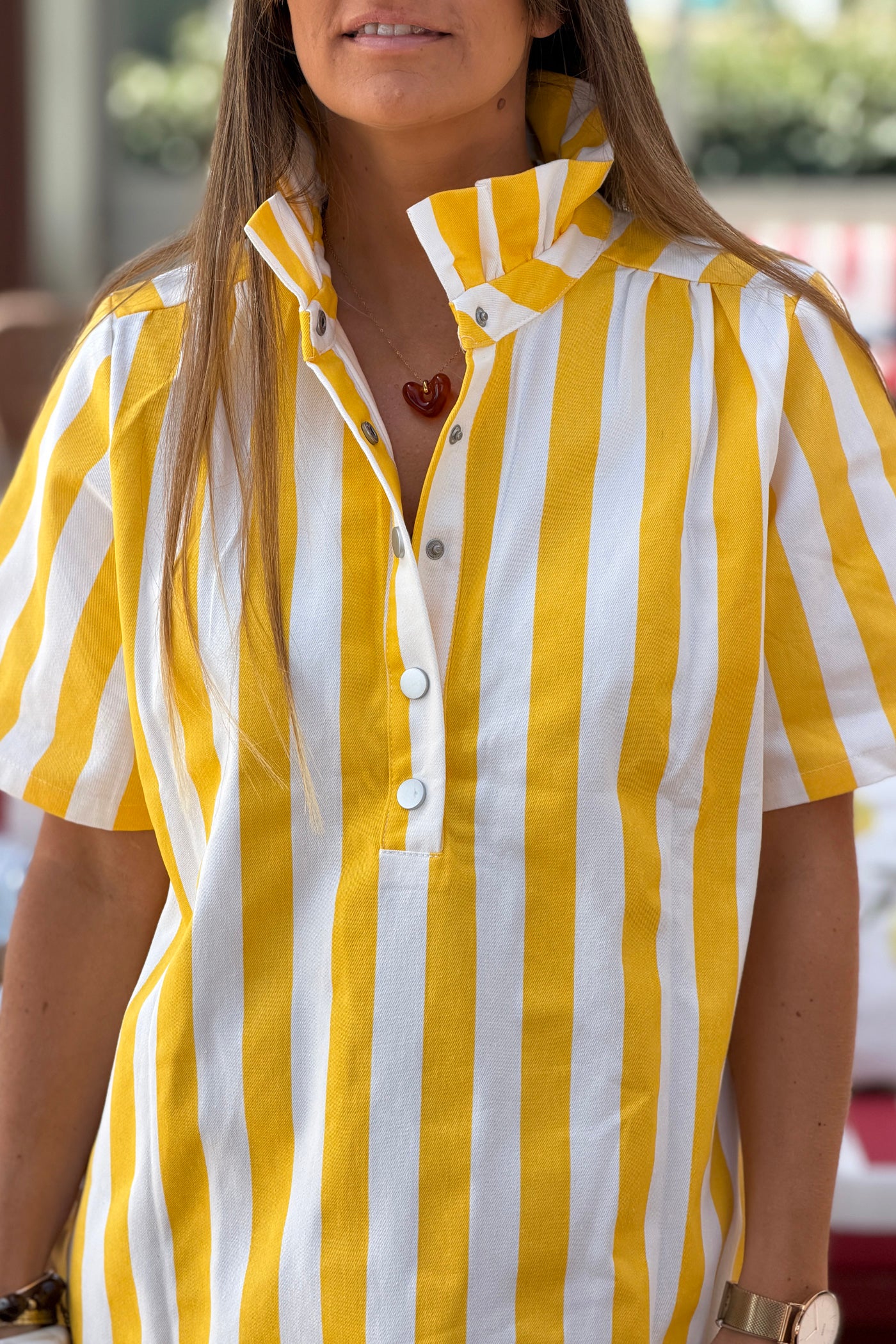 Yellow Crinkle Gauze Maxi Dress