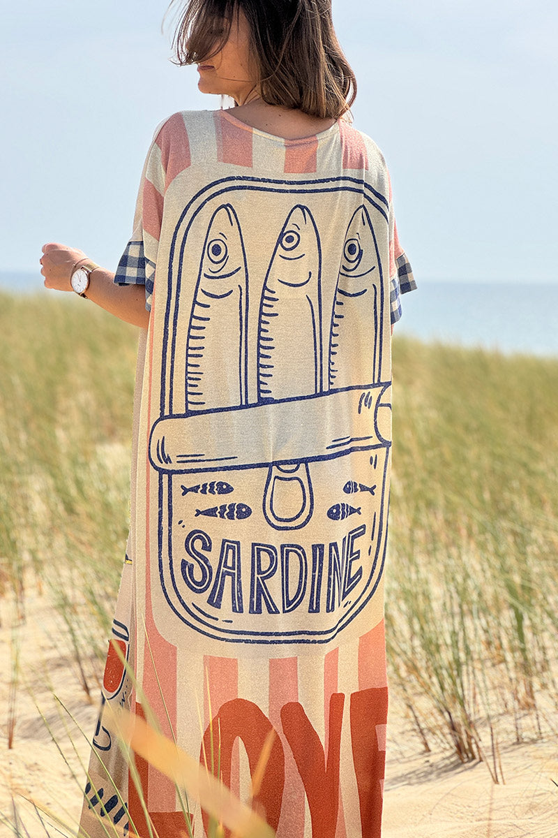 Beige Glitter Knit Summer Sardines Dress