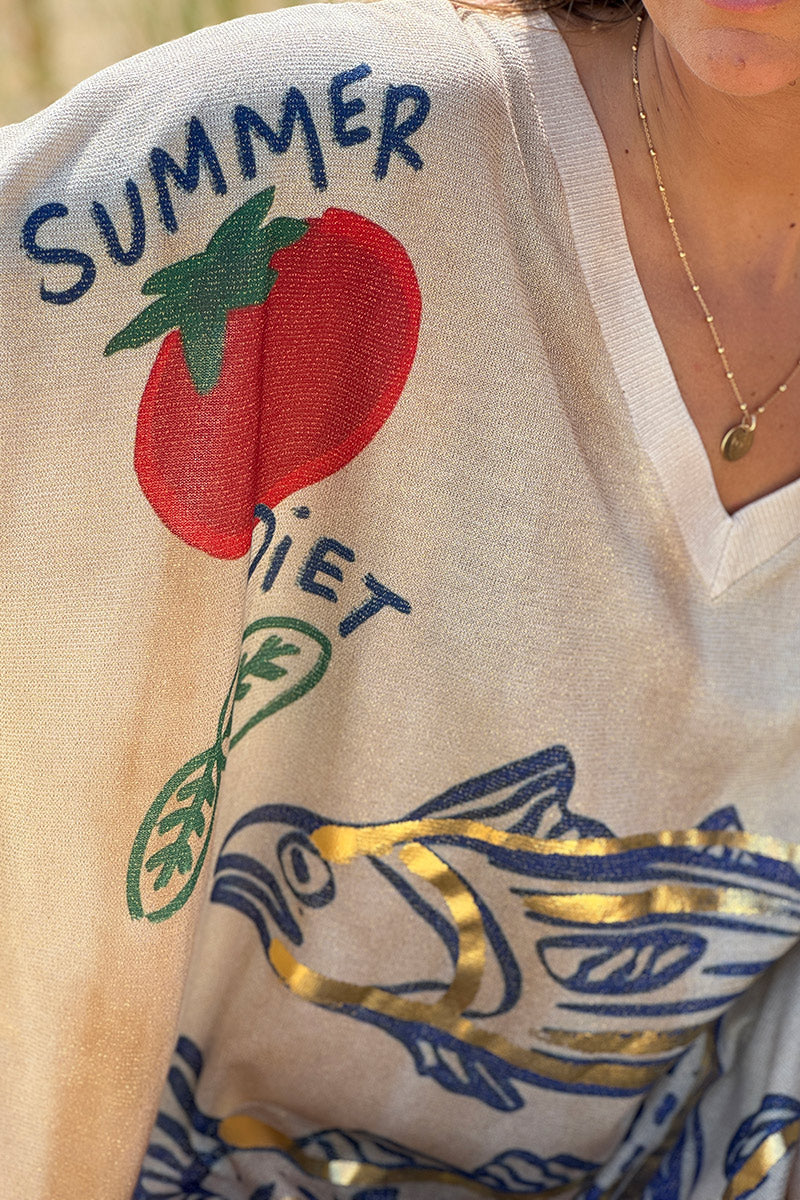 Beige Glitter Knit Summer Sardines Dress