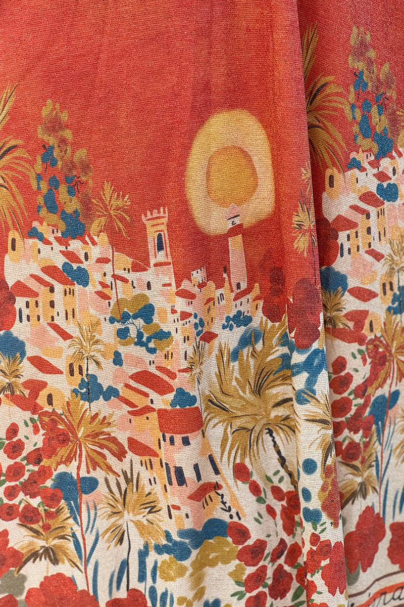Orange Moroccan Sunset Maxi Dress