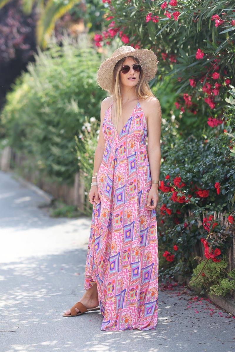 Robe Longue Fluide Imprimée Bohème Robe Boheme De Soiree Outlet