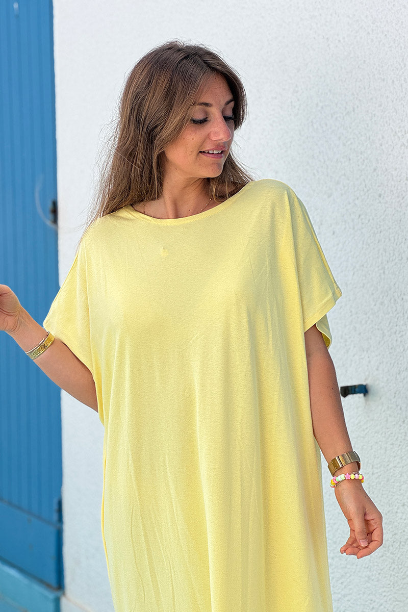 Yellow Jersey Knit Maxi Dress
