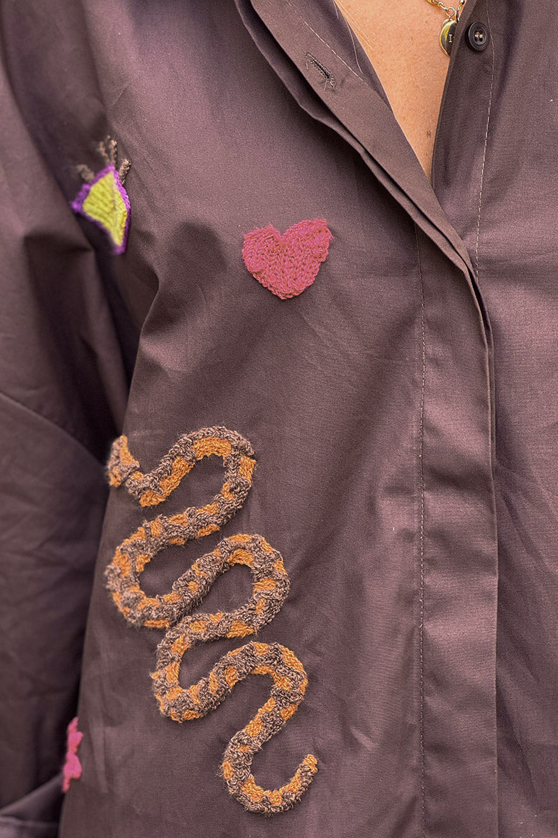 Chocolate Mystical Desert Shirt Dress
